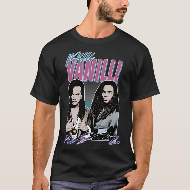 Milli Van-Illi milli Vanilli - 80X27S Fanart Aest T Shirt (Framsida)