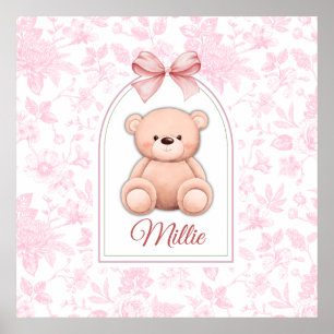 Millie Anpassningsbar Rosa Nalle Försörjningsdes Poster