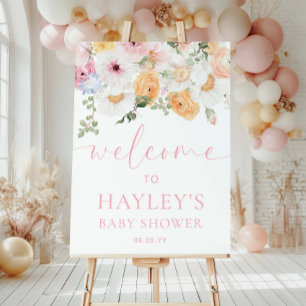 Millie Blommig Bebis Shower Välkomstskylt Poster
