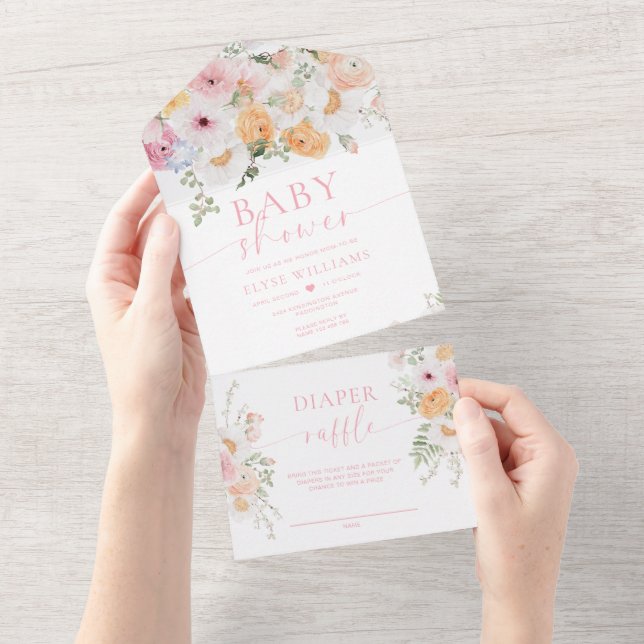 Millie Blommigt Baby Shower (Avrivbar del)