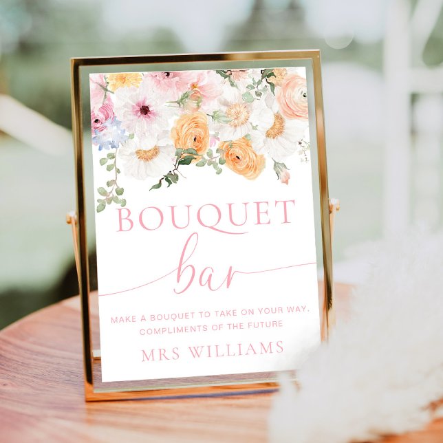 Millie Blommigt Bouquet Pub Sign Poster (Bouquet Bar Sign Millie )