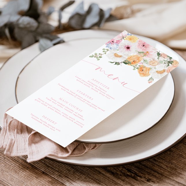 Millie Blommigt Long Menu & Tack Meny (Menu Millie Foral )