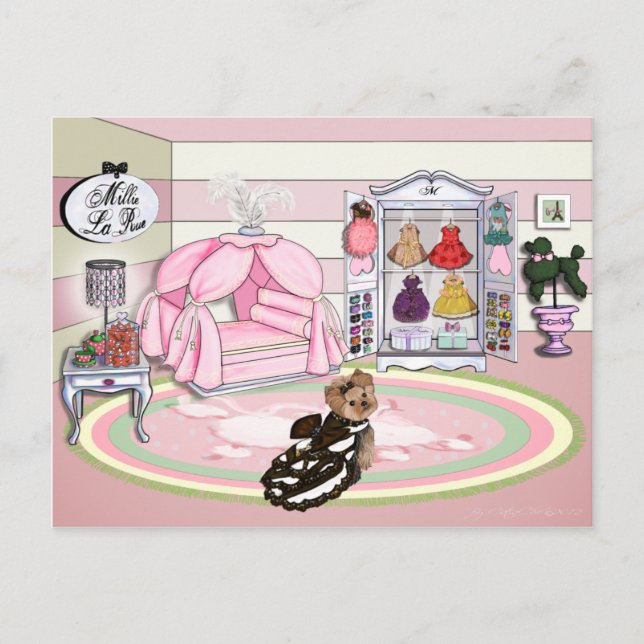 Millie LaRue Fransk Bedroom Vykort (Framsida)