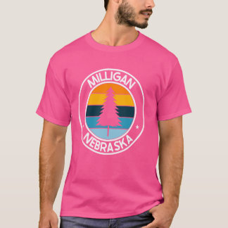 Milligan Nebraska NE USA City Pride Retro Sunset T Shirt