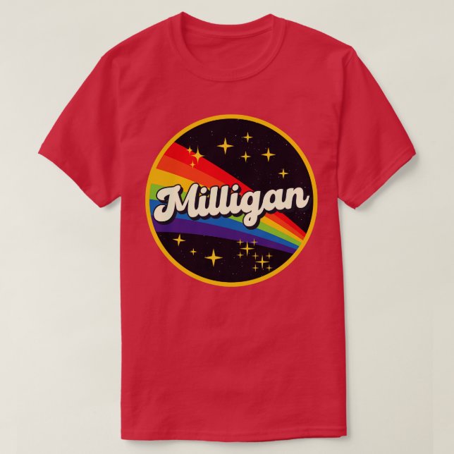Milligan Rainbow i Space Vintage Stil T Shirt (Design framsida)