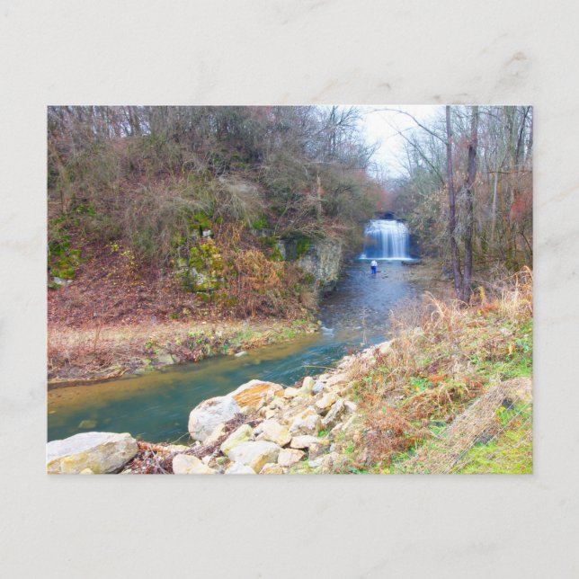 Millikin Falls, QT Metro Park, Columbus, Ohio Vykort (Framsida)