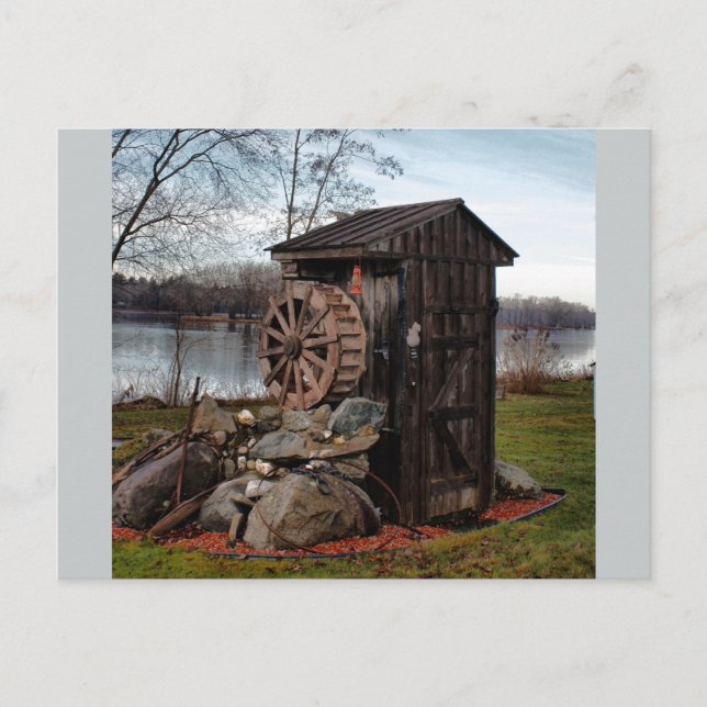 Milling om det gamla outhouse vykort (Framsida)