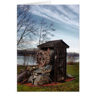 Milling om outhouse hälsningskort