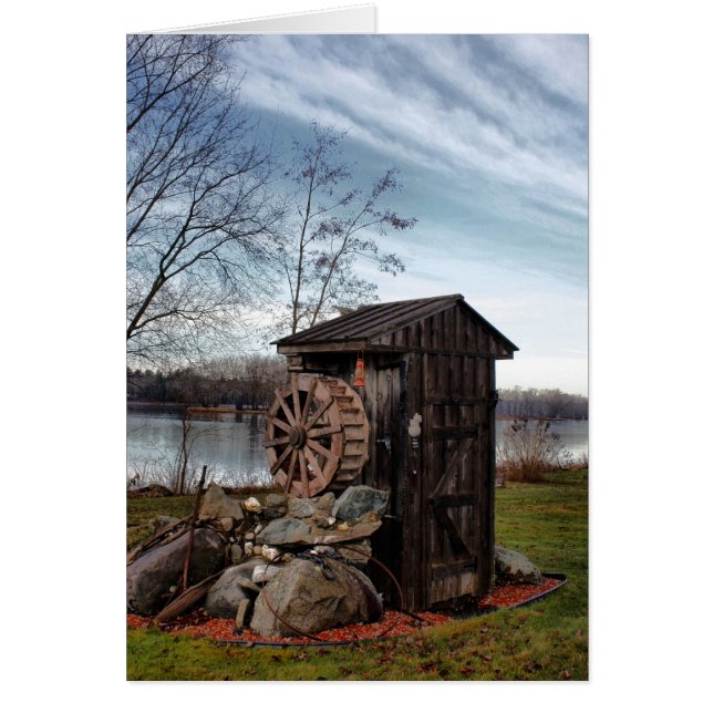Milling om outhouse hälsningskort (Framsidan)