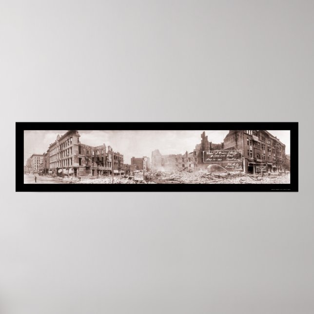 Million Dollar Fire Houston Photo 1912 Poster (Framsidan)