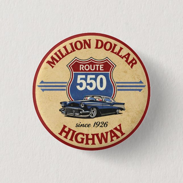 Million Dollar Highway Route 550 klassisk present  Knapp (Framsida)