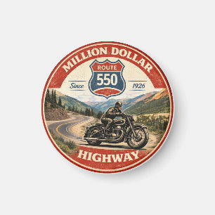 Million Dollar Highway Route 550 motorcykelgåvor Magnet