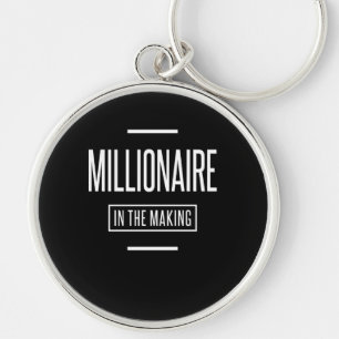 Millionaire i det Skapar företaget Motivative Entr Rund Silverfärgad Nyckelring
