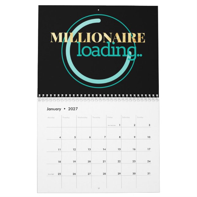 Millionaire som laddar 2019 med Storbritannien Kalender (Jan 2027)