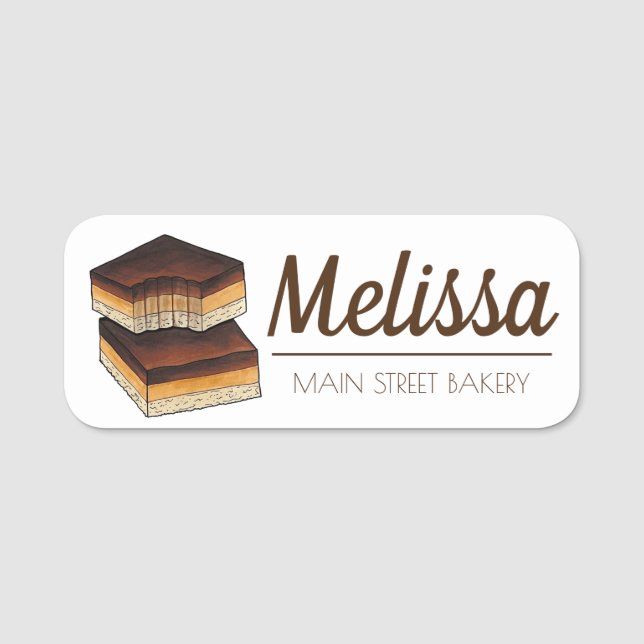 Millionaires Shortbröd Caramel Squares UK Bakery Namnbricka (Framsida)