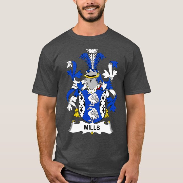 Mills Jackar Arm Family Crest T Shirt (Framsida)