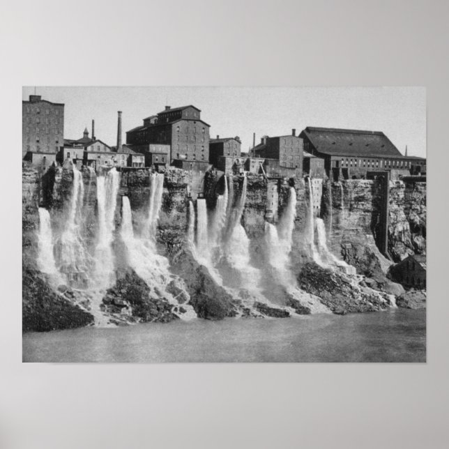 Mills på den amerikanska sidan av Niagara Falls Poster (Framsidan)