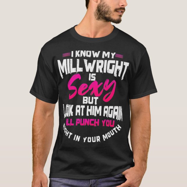 Millwright Wife Image On Back Of Clothing Premium  T Shirt (Framsida)