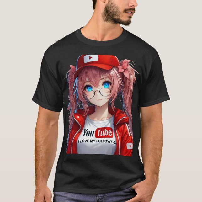 MILLY Q CHICA ANIME INFLUENCER CON ROPA DE YOUTUBE T SHIRT (Framsida)