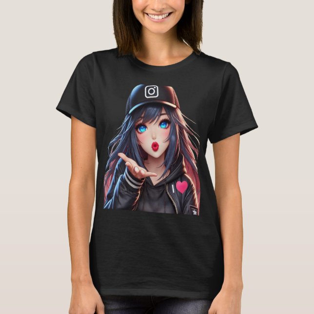 MILLY QUEEN, CHICA ANIME INFLUENCER T SHIRT (Framsida)