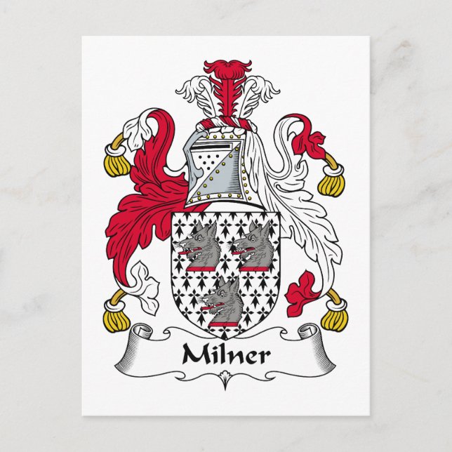 Milner Family Crest Vykort (Framsida)