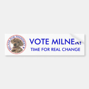 Milner TIME FÖR VERKLIG ÄNDRING, RÖSTAR MILNER! Bildekal