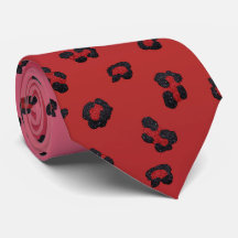 Milo Dale Red and Black Leppard Rosa Necktie