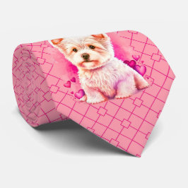 Milo Dale Rosa på Rosa Puppy Kärlek Necktie Slips