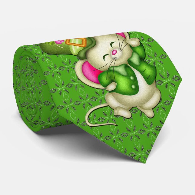 Milo Dale St. Patrick Grönt Mouse Manar Tie Slips (Rullad)