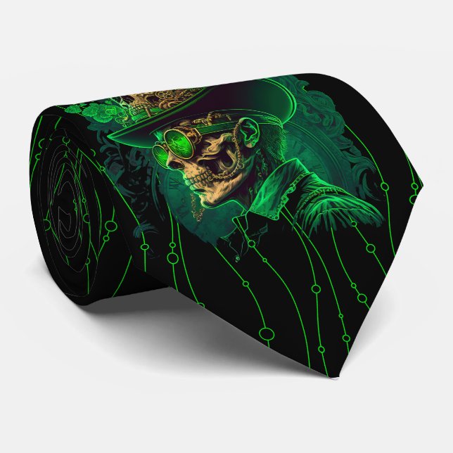 Milo Dale St Patrick's Skeleton Grönt Manar Tie Slips (Rullad)