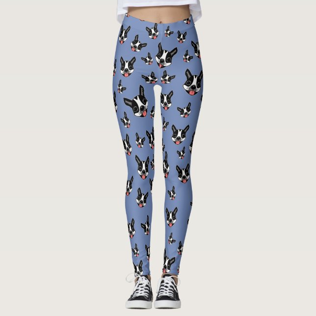 Milo den Boston terrieren Leggings (Framsida)