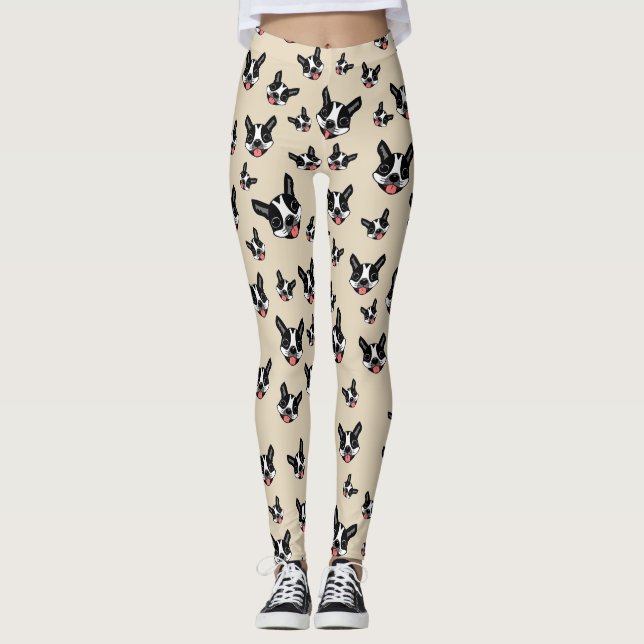 Milo den Boston terrieren Leggings (Framsida)