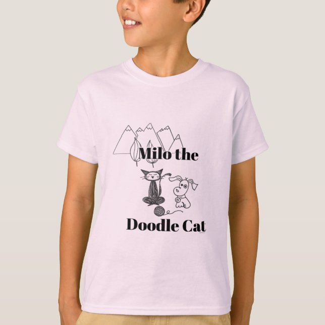 Milo Doodle Cat T-Shirt (Framsida)