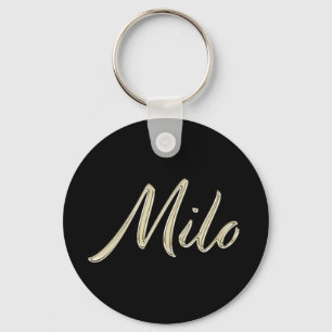 Milo Namn whitegold Button Schlüsselanhänger Nyckelring