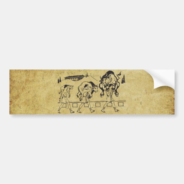 Milo of Croton and the Bull - Gym Motivational Bildekal (Framsidan)