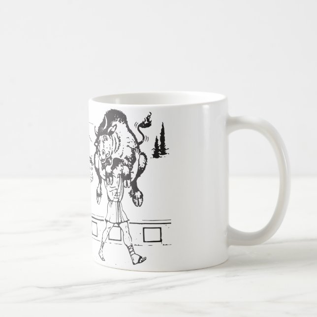 Milo of Croton and the Bull - Gym Motivational Kaffemugg (Höger)