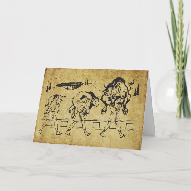 Milo of Croton and the Bull - Gym Motivational Kort (Framsida)