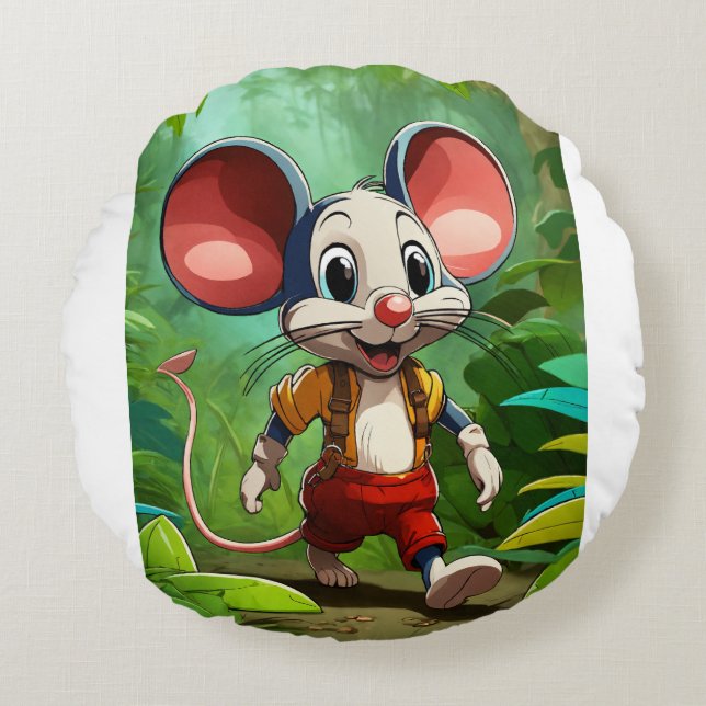 Milo the Jungle Mouse Rund Kudde (Framsidan)