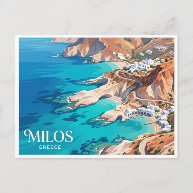 Milos Adamas Grekland Vykort (Framsida)