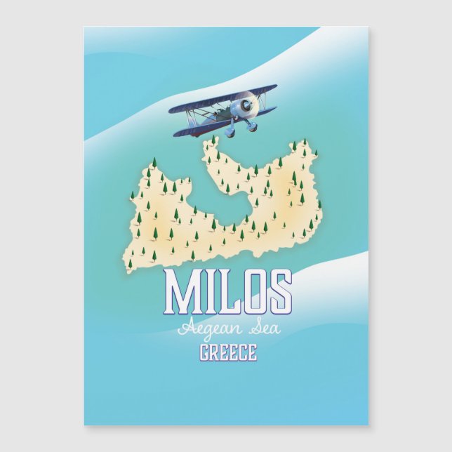 Milos, den grekiska reseaffischen i Karta. (Framsida)