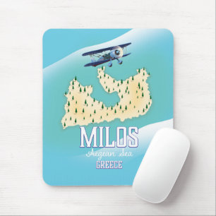Milos, den grekiska reseaffischen i Karta. Musmatta