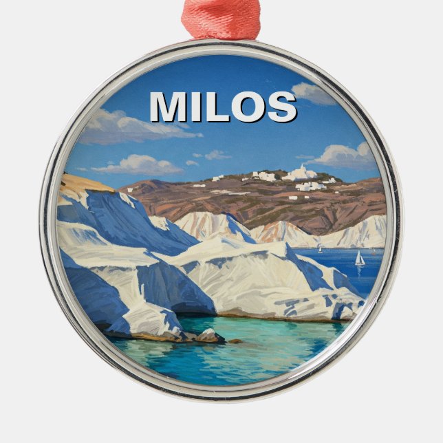 Milos Greece Travel Julgransprydnad Metall (Framsidan)