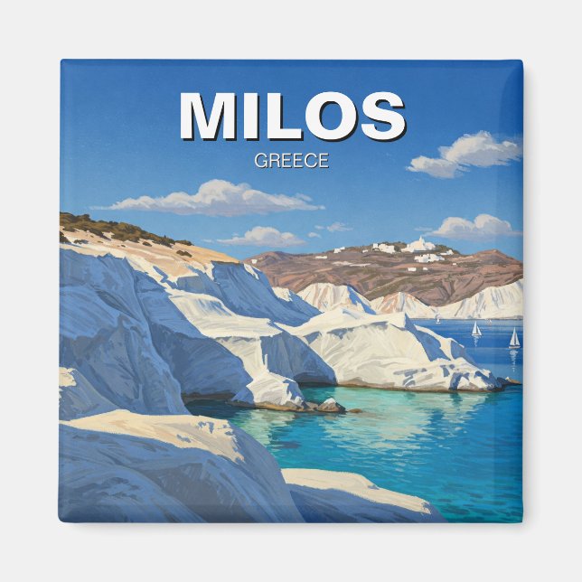 Milos Greece Travel Magnet (Framsidan)