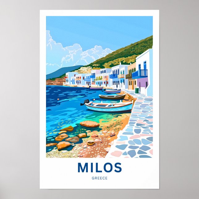 Milos Greece Travel Skriv ut Poster (Framsidan)