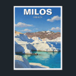 Milos Greece Travel Vykort<br><div class="desc">Milos, en gömt gem på Kykladerna, är en av Greklands mest fantastiska öar som är känd för sina unika vulkanlandskap och de bedövande stränderna. Milos överskuggas ofta av sina mer berömd grannar som Santorini och Mykonos och skryter med en annan världslig skönhet med sina dramatiska sten-formationer, kristallklar vatten och färgstarka...</div>