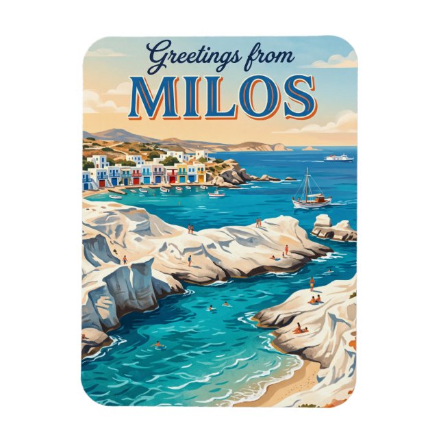 Milos Grekland Magnet (Vertikal)