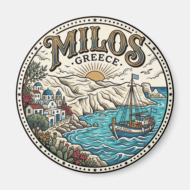 Milos Grekland Magnet (Framsidan)