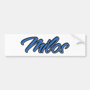 Milos Namn blue Aufkleber Sticker Autoaufkleber Bildekal