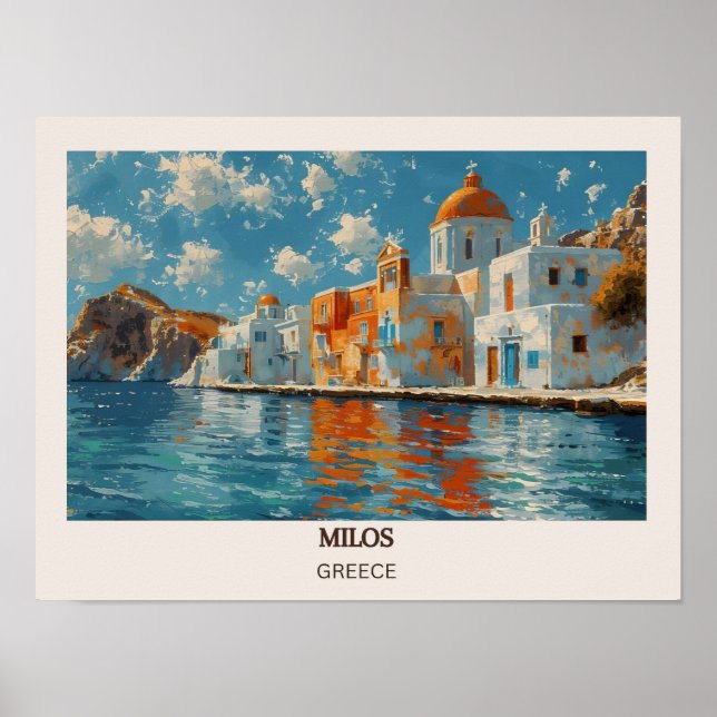 Milos Resa Poster Milos Tryck Grekland Konsttryck  (Framsidan)