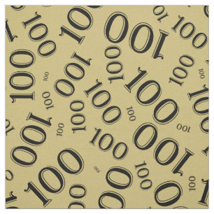 Milstolpe 100 Antal Mönster Black/Guld Tyg